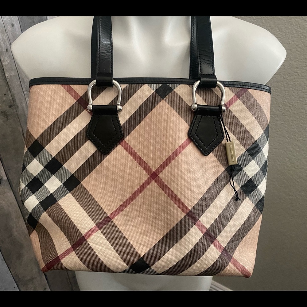 Small Burberry Nova Check tote. Great condition.